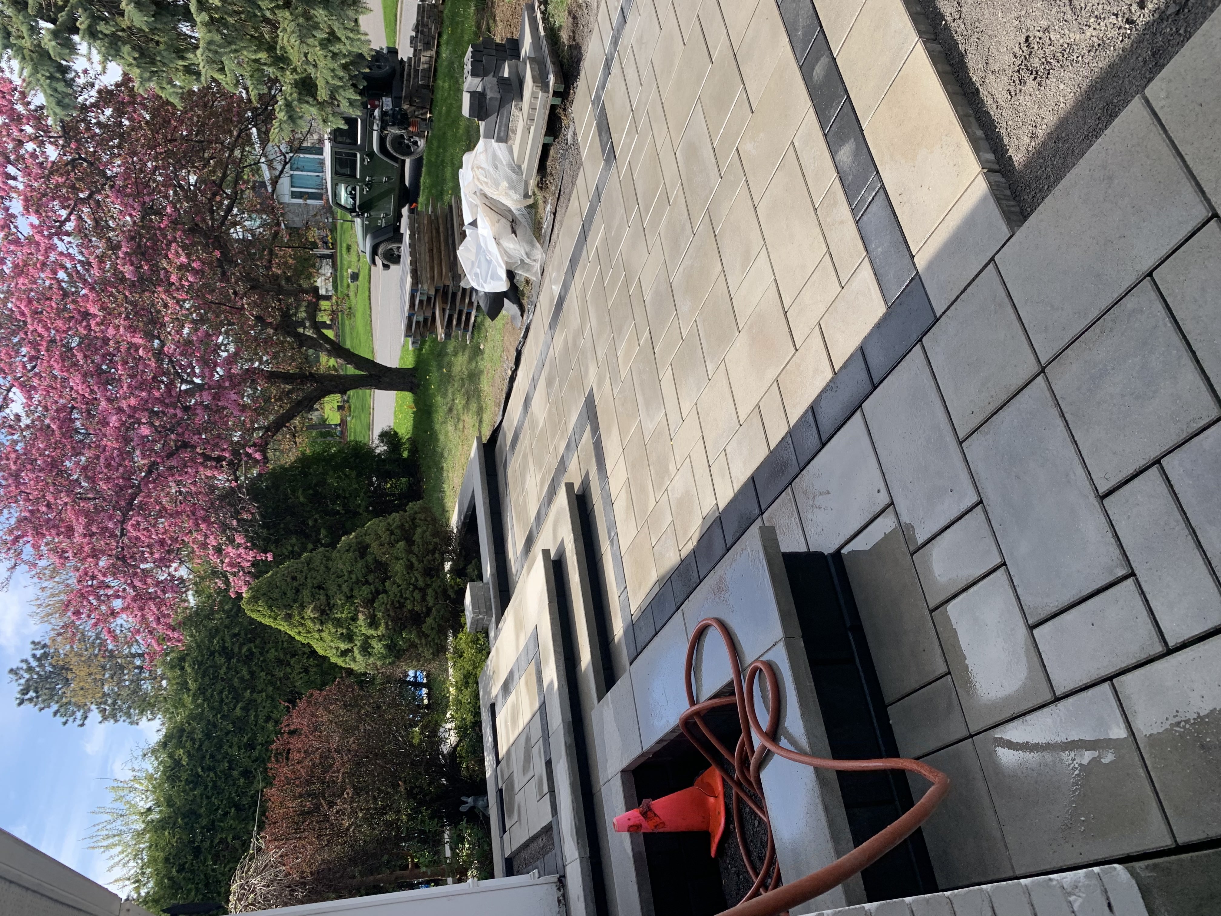 Front driveway interlock step restoration