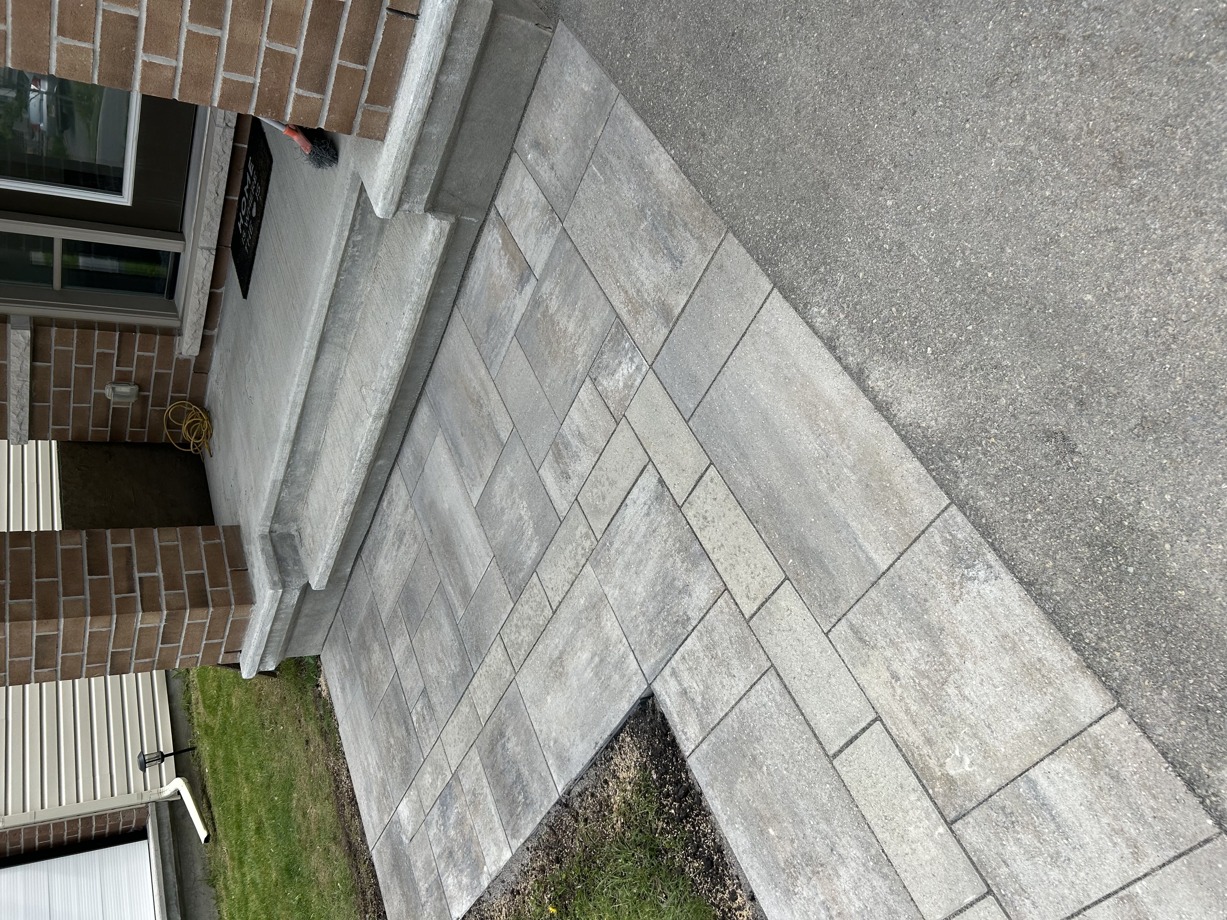 Front walkway large format pavers Ottawa