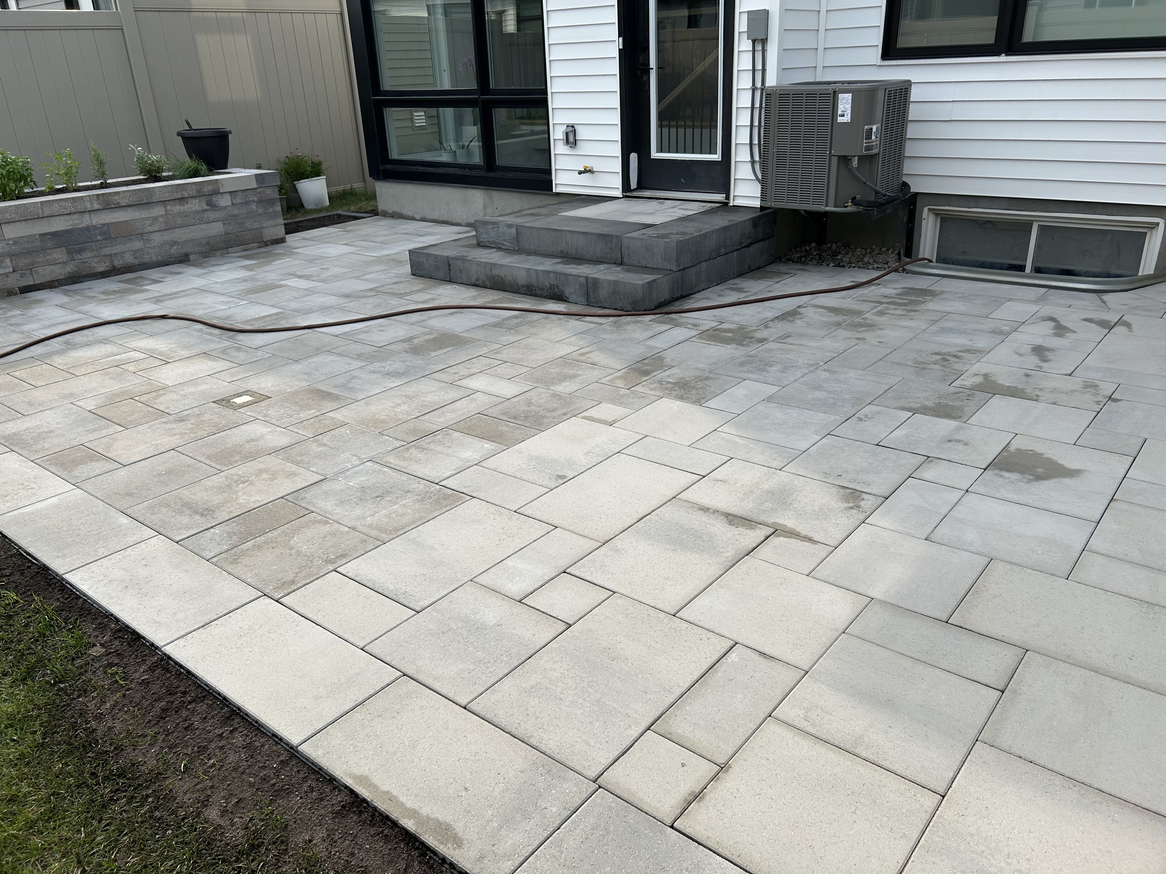Large interlock backyard patio Ottawa