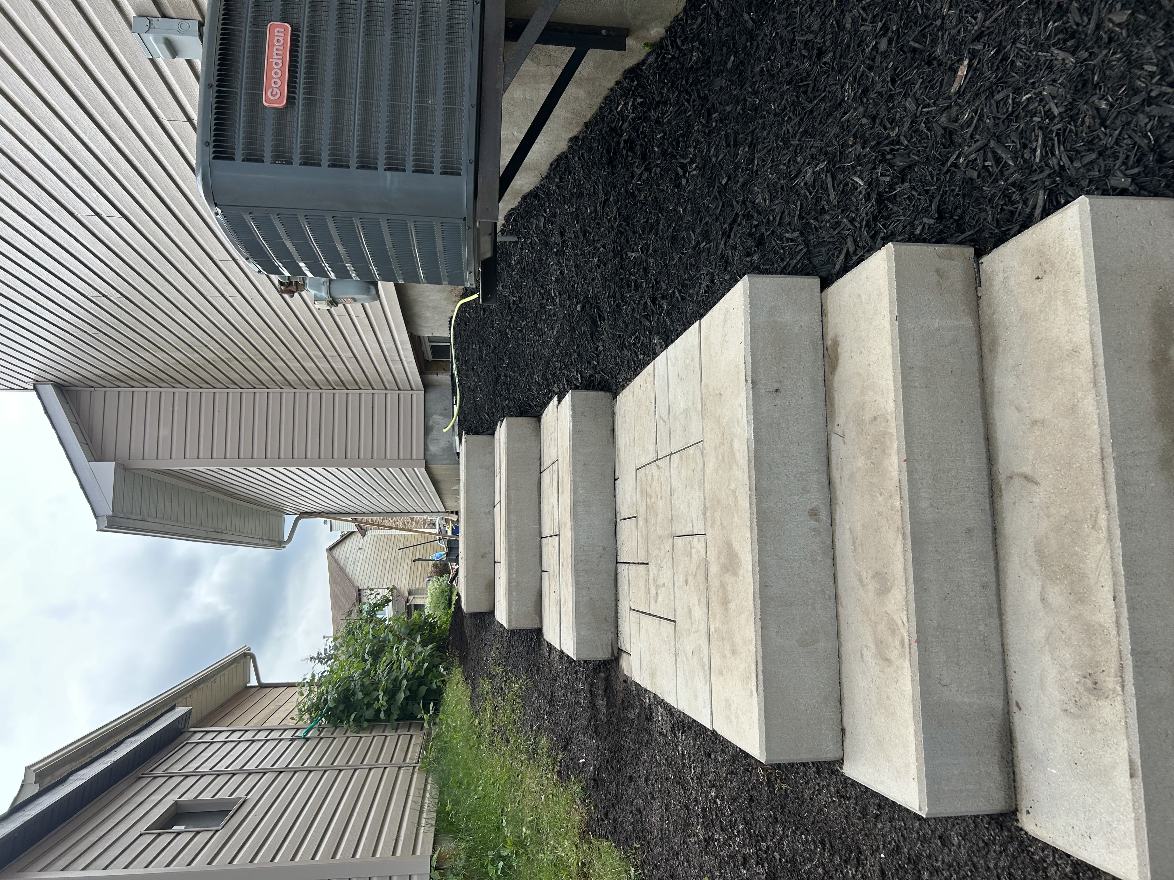 Side yard stair pathway interlock